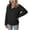 Black, variant on Ruimatai Women Casual Quilted Jacket Loose Fit Long Sleeve Snap Front Solid Color Coat with Pockets for Fall Winter