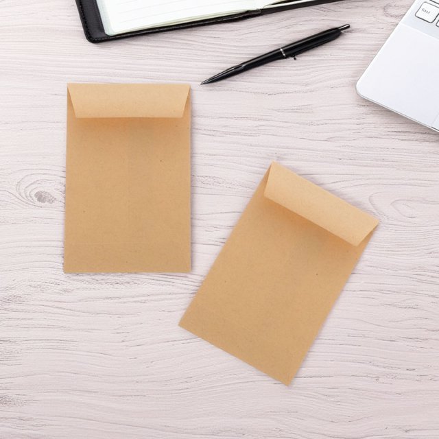 CHICHUMID 50 Pcs Enveloppes pour Pièces en Papier Kraft Brun Clair pour Rangement de Petits Objets