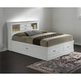 thumbnail image 2 of Maklaine Traditional Wood Queen Bookcase Storage Platform Bed in White, 2 of 3