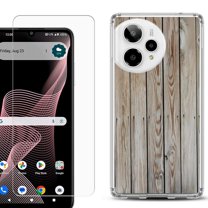 Phone Case for Cricket Icon Plus 2026, with Screen Protector, by OneToughShield - Wood Print