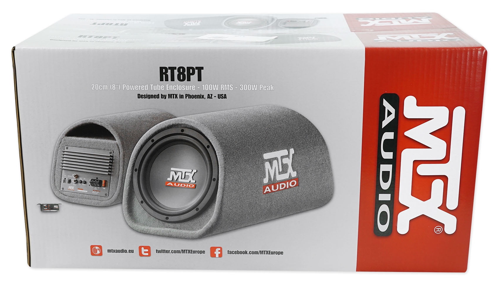 MTX Road Thunder RT8PT 8” 240 Watt Powered Vented/Ported Bass Tube