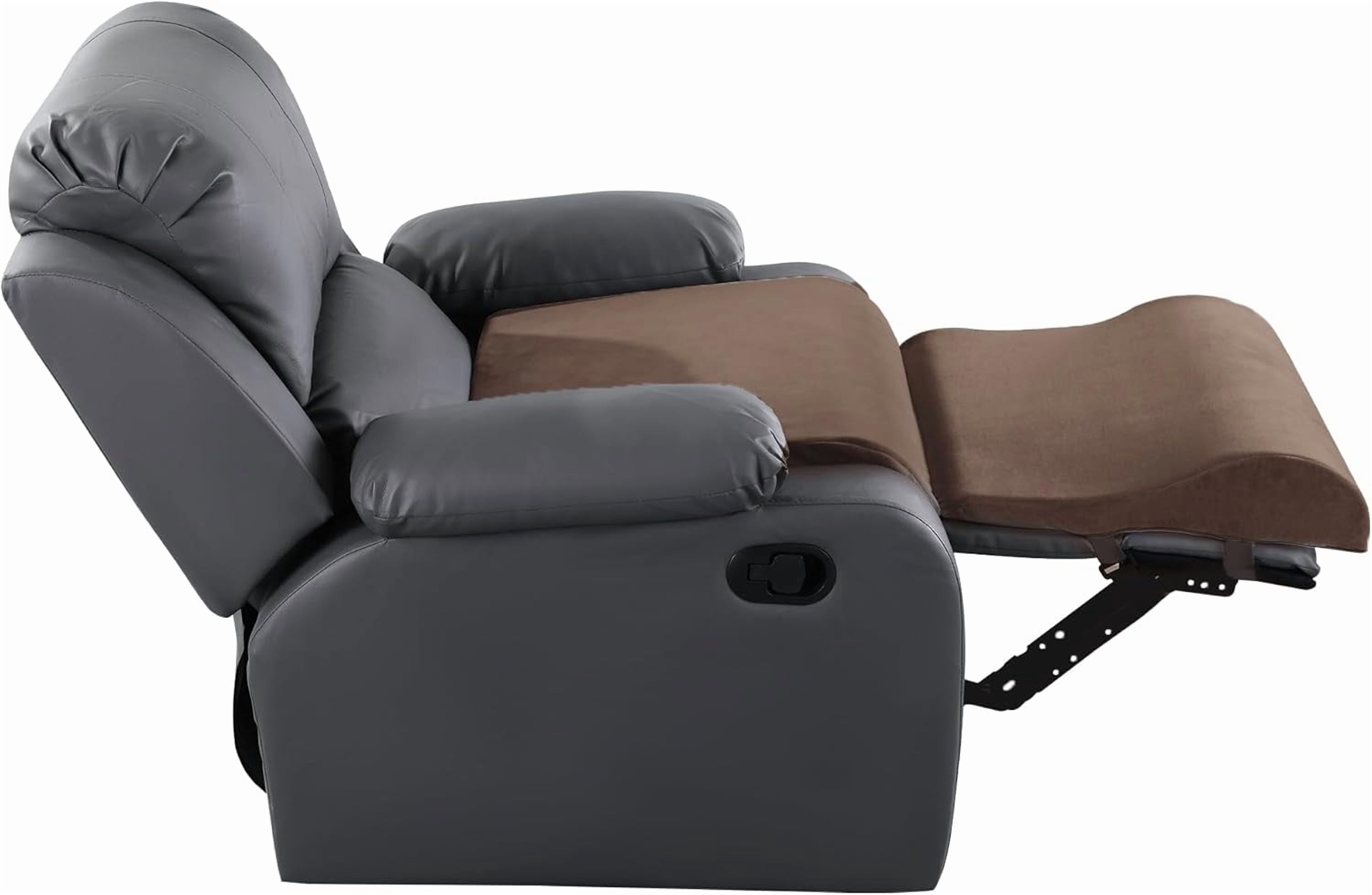 Foam Recliner Cushion with Leg Pillow for Elderly Large Square Seat Cushion Wave Shape Footrest for Armchairs Couch, Medium Thick & Supportive, Non-Slip Design, Coffee Color