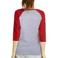 thumbnail image 3 of TheLovely Women's Round Neck Raglan 3/4 Sleeve Baseball Tee Shirts Jersey Top, 3 of 3