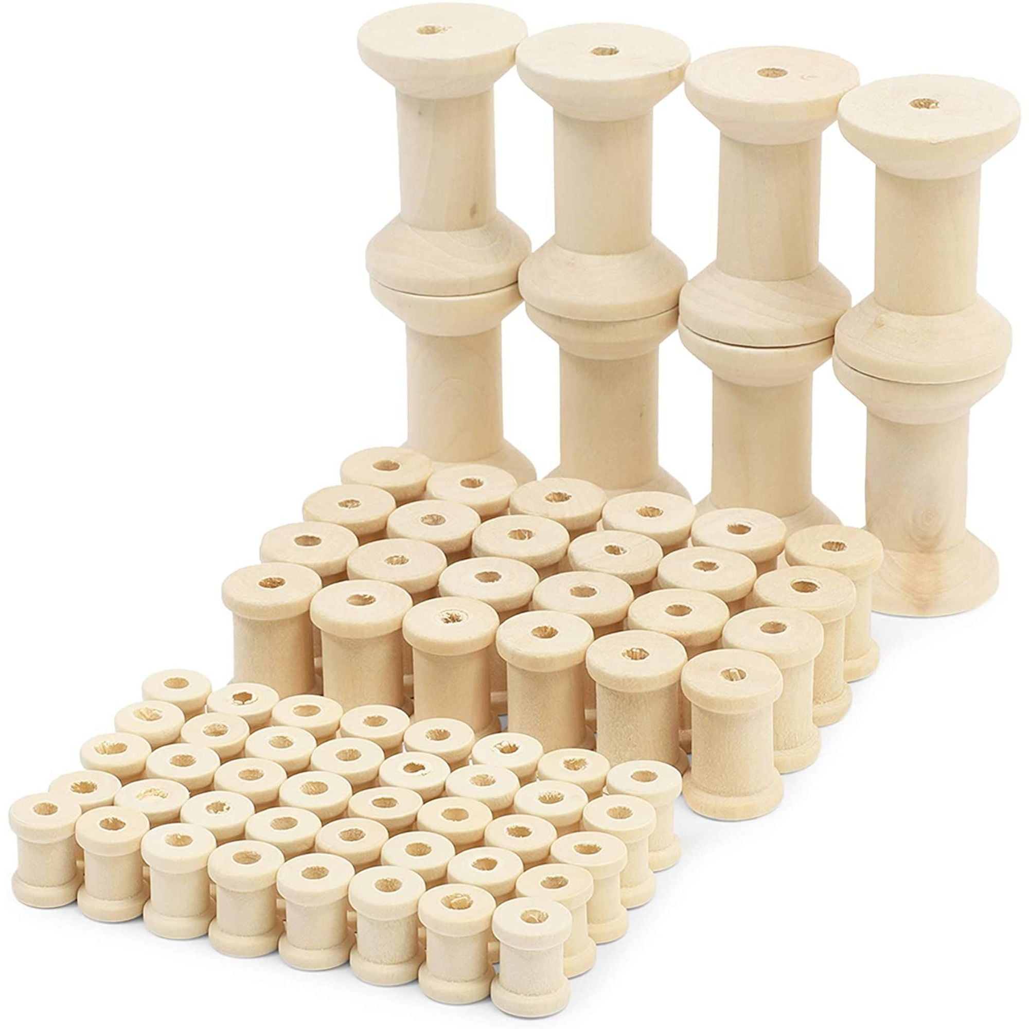 72 Pack Wood Spools Splinter Free Wooden Thread Spools In 3 Sizes For Unfinished Diy Wood Craft Projects And Wire Sewing Walmart Com Walmart Com