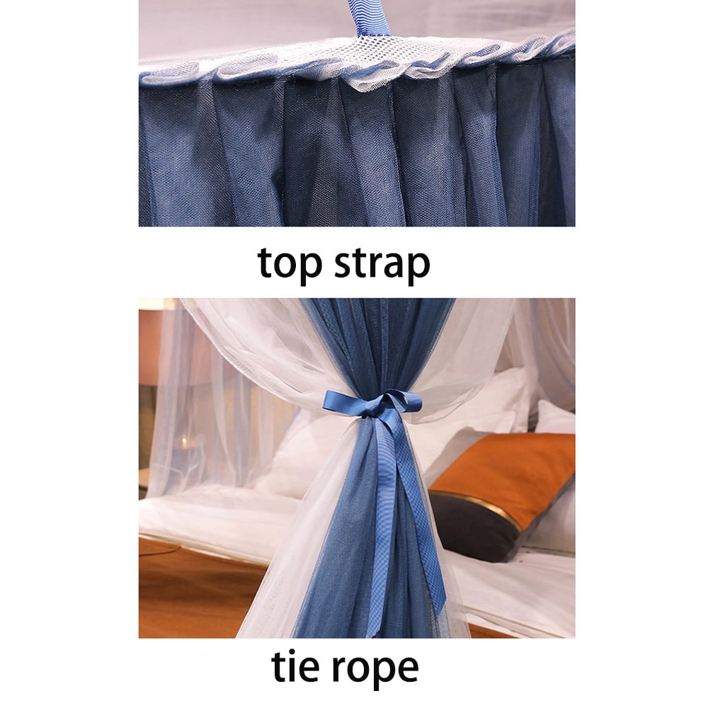 Kadahis Bed Canopy for Girls & Adults, Elegant Double Layer Bed Curtain Canopy Drapes, Round Dome Lace Princess Canopies Netting