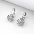 thumbnail image 3 of Filigree 3D Rose Flower Leverback Dangle Drop Earrings for Women Camellia Floral Crystal Dangling Earring, 3 of 5