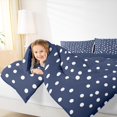 thumbnail image 4 of Manfei White French Dots Full Size Comforter Sets,Geometric Circles Bedding Comforter Set,Kawaii Polka Dot Bedding Sets For Child,Microfiber Bedroom Decor Reversible,3pcs, 4 of 8
