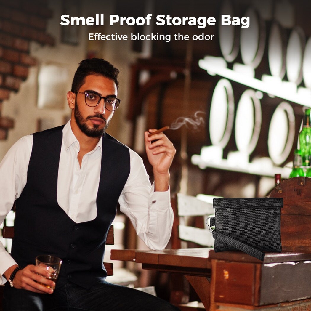 Large Smell Proof Storage Bag Set, Smell Proof Bags, Smell Proof Pouch, Stash Storage Odor Proof Bags Kit, Adult Unisex, Black