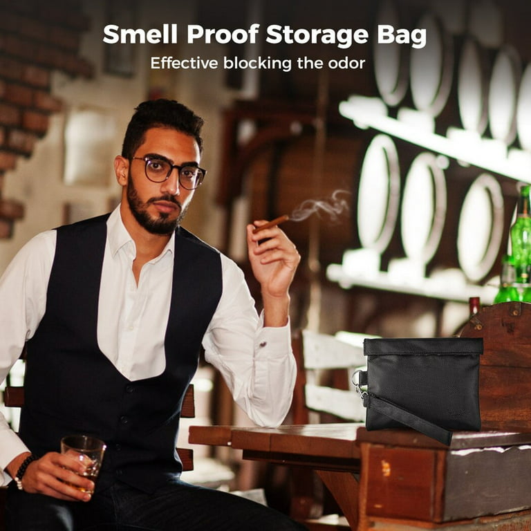 Bangcool Large Smell Proof Storage Bag Set, Smell Proof Bags, Smell Proof Pouch, Stash Storage Odor Proof Bags Kit, Adult Unisex, Black