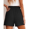 thumbnail image 5 of Linen Shorts for Women Casual Comfy Shorts Summer Trendy Mid Waisted Short with Pockets 2026 Black, M, 5 of 6