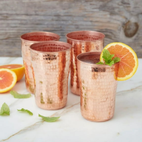 Hand Hammered Copper Tumbler Nesting Set