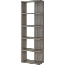 Coaster Harrison 5-Shelf 23.5" Transitional Wood Bookcase in Gray
