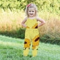 thumbnail image 3 of Odeerbi 1-6 Years Toddler Girls Summer Jumpsuit Sunflower Camisole Romper Casual Breathable Comfortable Overalls Strap Bib Overall Pants Playsuit, 3 of 5