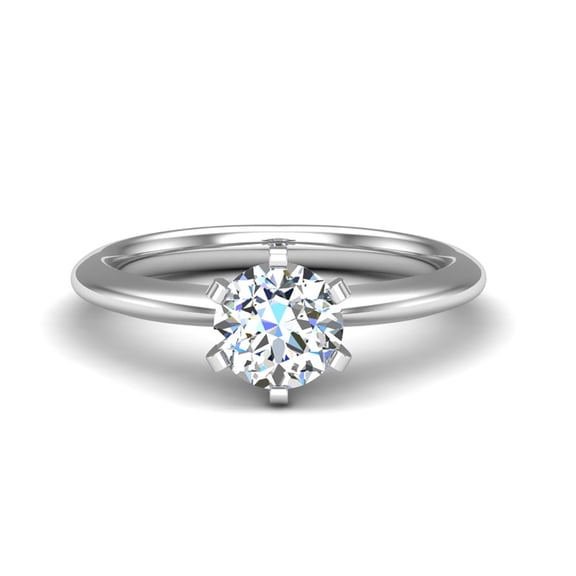 Meryn Jewel 14K White Gold Plated 1.6 Ct Round Cut Lab Created Diamond Ring - Exquisite Solitaire Engagement Ring for Her - Perfect for Proposals - Unique Gift for Weddings or Special Occasions