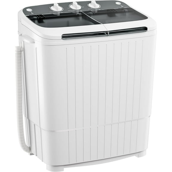 Bonusall Portable Washing Machine, 16 lbs Mini Washer and Spin Dryer Combo, Built-in Gravity Drain,Compact Laundry Washer with Drain Pump & Timer Control for Apartments, Dorms, RVs-Gray