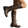 thumbnail image 6 of UngA Casual Boots for Women Women's Cowboy Boots Mid Calf Cowgirl Embroidered Western Chunky Heel Pull On Knee High Boots Brown,6, 6 of 7