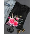 thumbnail image 3 of Buds & Roses In Watercolor T-Shirt Women -Image by Shutterstock, Female Small, 3 of 4