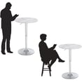 thumbnail image 6 of 23.6" Round Bar Table, Adjustable Height Bar Table, Modern Cocktail Bar Table with MDF Top and Metal Base, Bistro Pub Table Suitable for Café, Kitchen Island, Bar Counter, White, 6 of 7