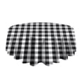 thumbnail image 5 of Black White and Gray Checkerboard Pattern Round Tablecloth 60"x60",Wrinkle Wipeable Table Cloth for Kitchen Dining Room Picnic Patio Party, 5 of 6