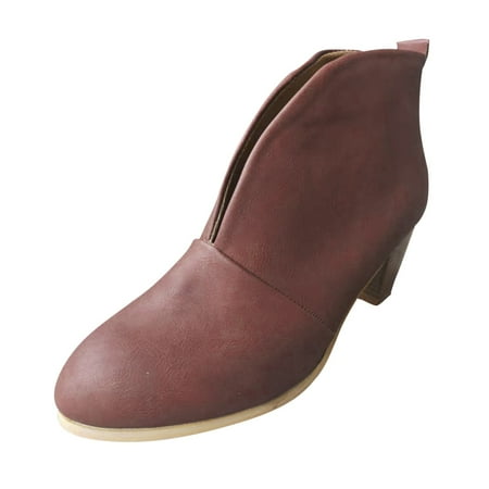 

Ankle Women s Boots Booties Chunky Boots for Women Short Stacked Boots Fahsion Womens Fall Boots Heel Women s Women Booties and Boots Heels Boots Fashionable and versatile