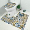 thumbnail image 2 of Blue Leaf and Vine Pattern Bathroom Rugs Sets 3 Piece,Toilet Cover Set,Absorbent Non Slip Bathroom Mats Sets with U-Shaped Contour Rug Toilet Rug Set, 2 of 5
