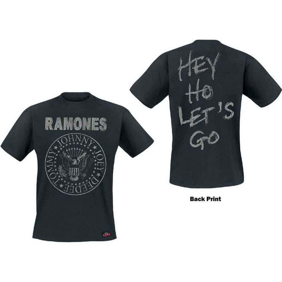 Ramones Unisex T-Shirt Seal Hey Ho (Back Print) (Small)