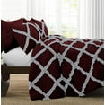 thumbnail image 3 of 1 Piece Luxury Two Tone Diamond Ruffle Pattern Comforter Super Soft, All Season 800 Thread Count, 100% Egyptian Cotton, Twin/Twin XL Size Wine-Silver Color, 3 of 4