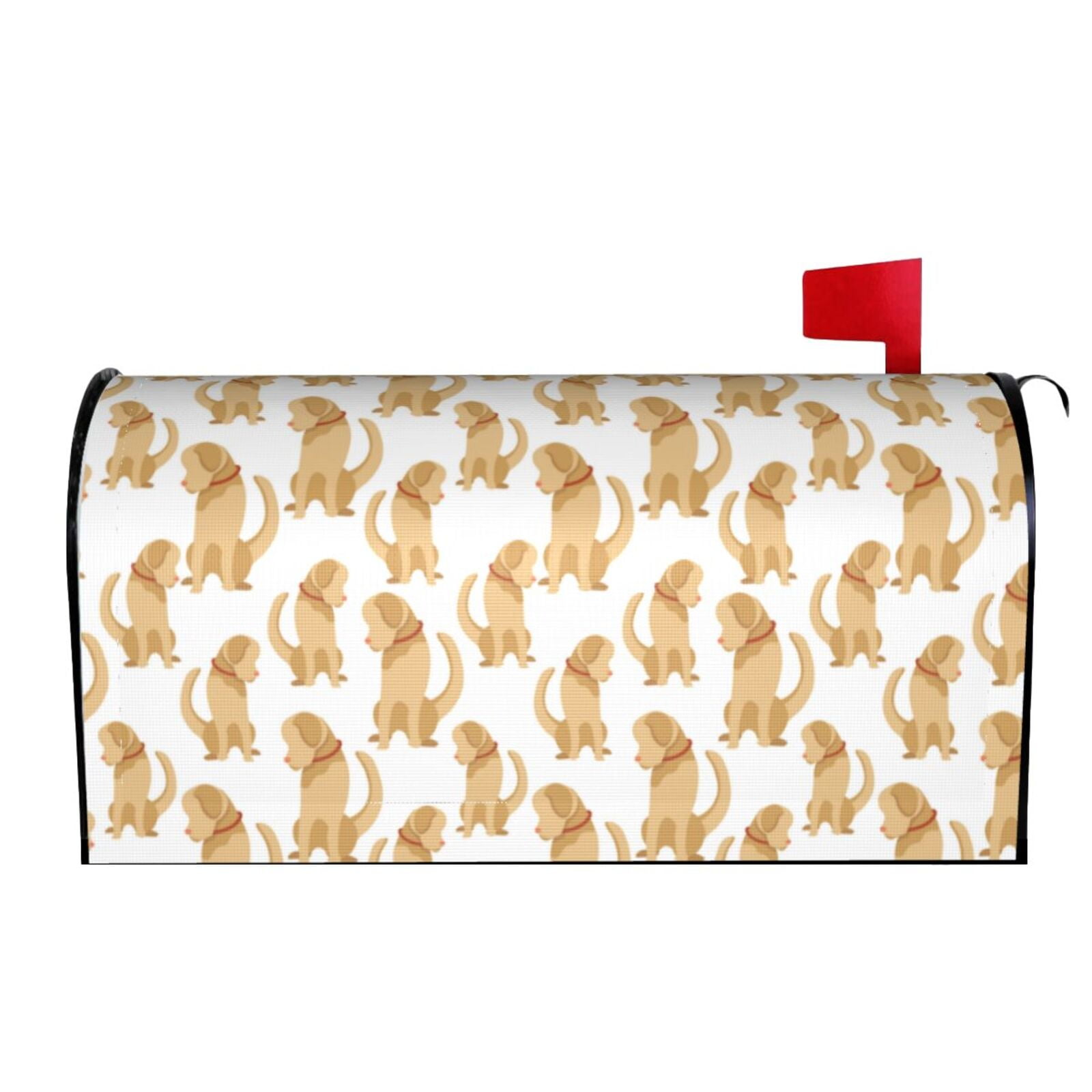 Xecao Labrador Retriever Dog for Mailbox Cover with Magnetic Strips, Waterproof and Sunscreen, Adds a Decorative Touch to Your Garden Yard.