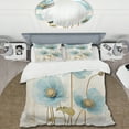 thumbnail image 2 of Designart "Poppy Meadow in Blue and Grey" Poppies Bedding Covert Set - Floral Blue Traditional Bed Set With 2 Shams, 2 of 5
