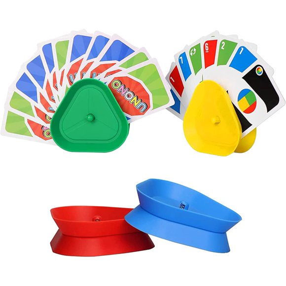 Children's Card Holder,Pack of 4 Playing Card Holders, Playing Cards,Hands-Free Card Stand, Playing Cards, Storage for and Childr