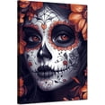 thumbnail image 1 of Mujer con Maquillaje Catrina y Corona de Flores, Arte del Día de los Muertos Mexicano, Cuadro en Lienzo para Decoración Interior, 1 of 8
