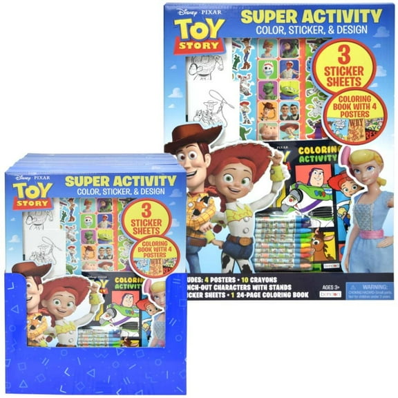 1 Set Toy Story Super Activity Set in PDQ, Poster, crayon, sticker sheet & coloring book, 13" x .75" x 18"