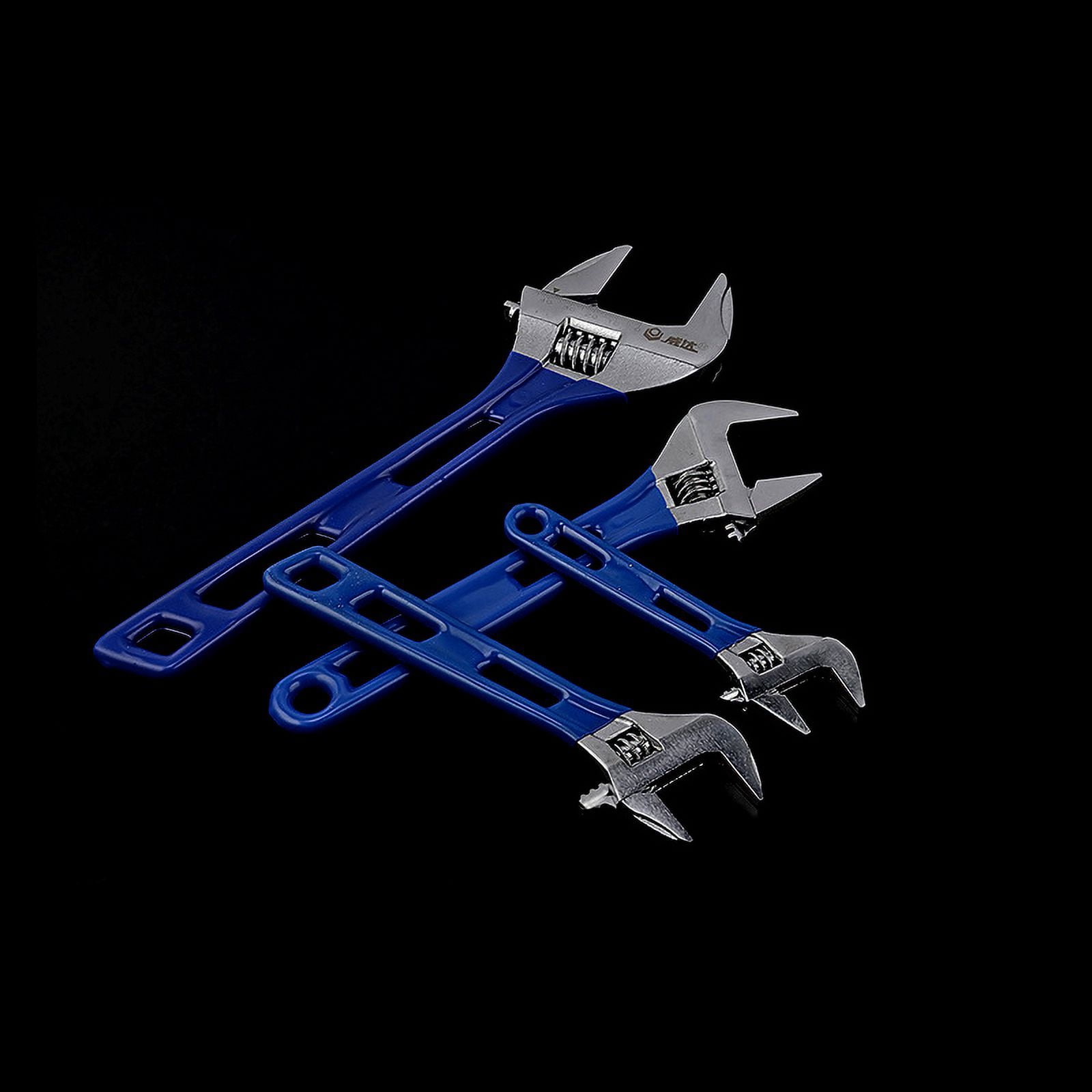 SEIWEI Adjustable Wrench 12" (300mm) Jaw Width 44mm Chrome Vanadium Steel Spanner for Plumbing Automotive Maintenance Repair Blue