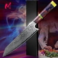 thumbnail image 2 of Damascus Knife 8 inch Kiritsuke Kitchen Chef Japanese Knife 67Layers VG10 High Carbon Stainless Steel Knives Razor Sharp, 2 of 7