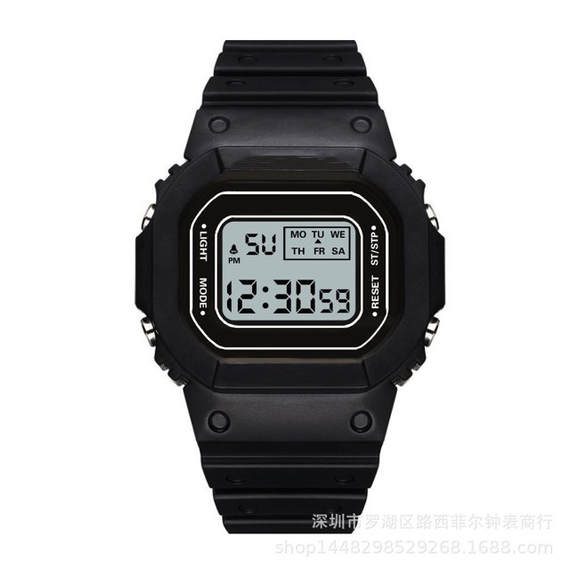 Reloj cuadrado pequeño verde Matcha para estudiantes y adolescentes, para deportes al aire libre, resistente al agua, reloj electrónico LED multifunción