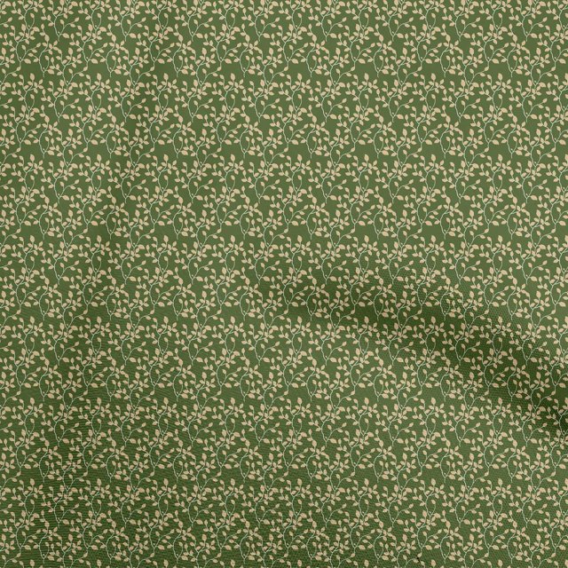 oneOone Cotton Poplin Forest Green Fabric Leaf Sewing Craft Projects Fabric Prints By Yard 42 Inch Wide