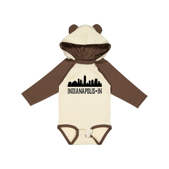 Inktastic Indianapolis Indiana City Skyline Boys or Girls Long Sleeve Baby Bodysuit