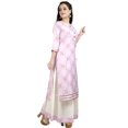 thumbnail image 2 of Chandrakala Bandhani Printed Kurti Skirt Set for Women Rayon Cotton Indian Ethnic Tunic Kurta Set,Large (K168PIN3), 2 of 4