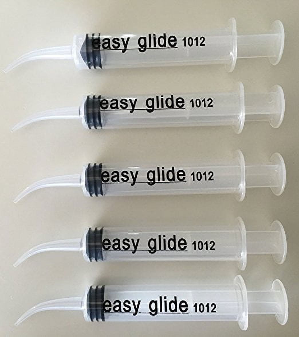 Easy Glide Curved Tip Dental Irrigation Syringe 12CC 12ML - Pack of 5