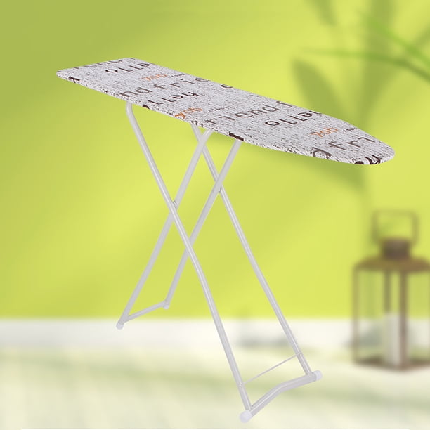 Tabla de planchar plegable blanca con soporte para planchar, 42 pulgadas, pata de metal ancha, accesorio para planchar ropa para el hogar