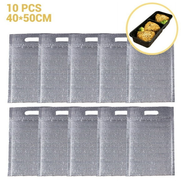 10 pcs Zipper Resealable Aluminum Sandwich Lunch Bag Portable Food Thermal Bag Sealing Insulated Bag