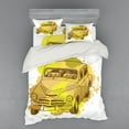 thumbnail image 2 of Ambesonne Vintage Bedding Set 3 Pcs, Retro Car Splash, Twin XL, Green Mustard, 2 of 3