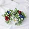 thumbnail image 6 of Patriotic Candle Wreaths - 10" Red White Blue Artificial Flower Rings for 4th of July, Memorial Day & Veterans Day Centerpieces - Farmhouse Holiday Table Decorations, 6 of 9