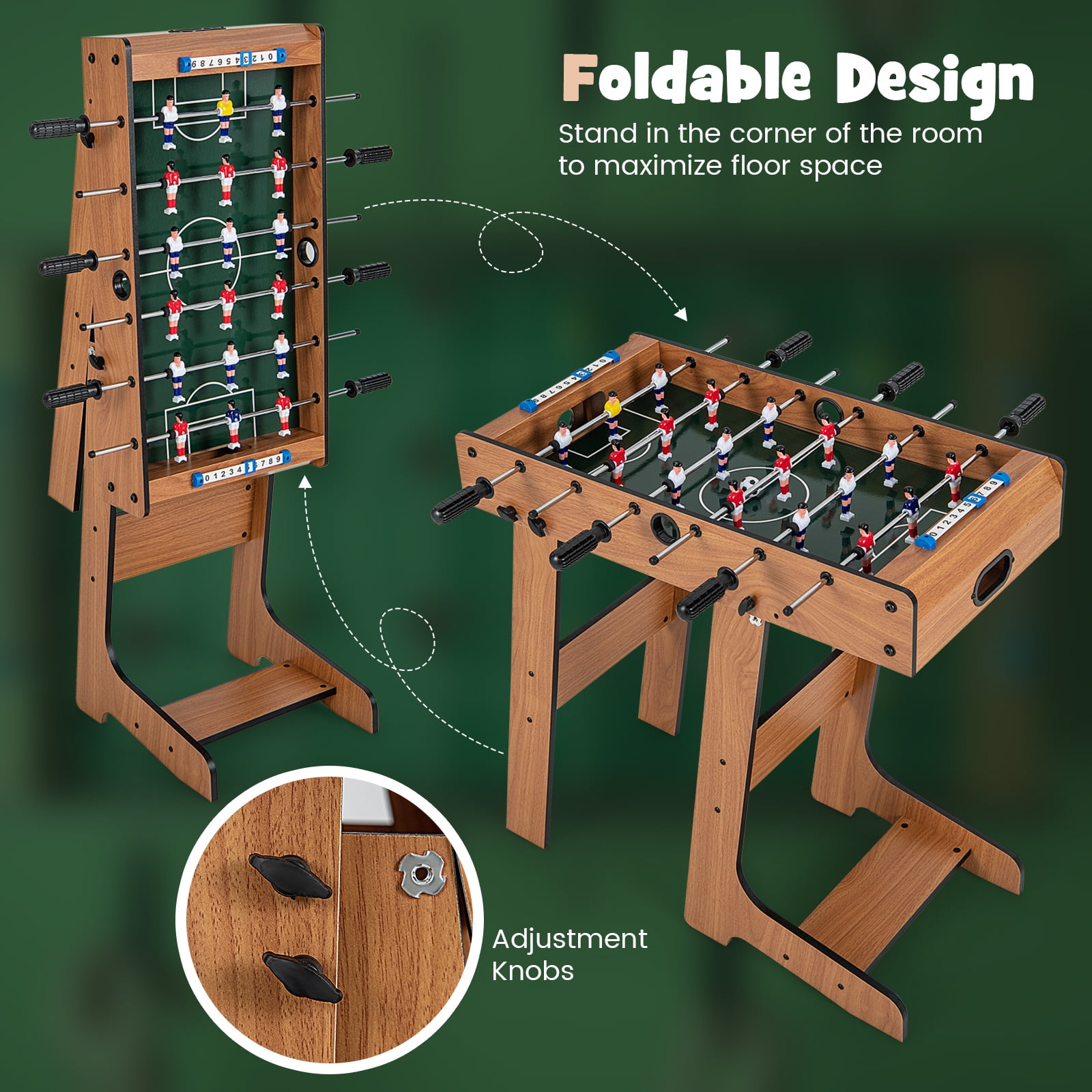 Patiojoy 27" Folding Foosball Table Soccer Game Christmas Gift Football Sports Indoor
