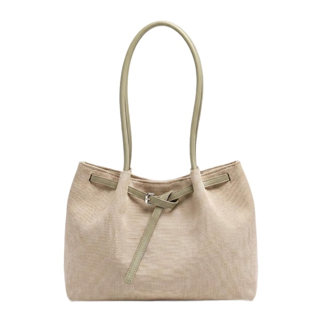 Bolso tote grande para mujer, bolso de mano informal de moda para primavera, verano y ocio urbano. Mango color caqui