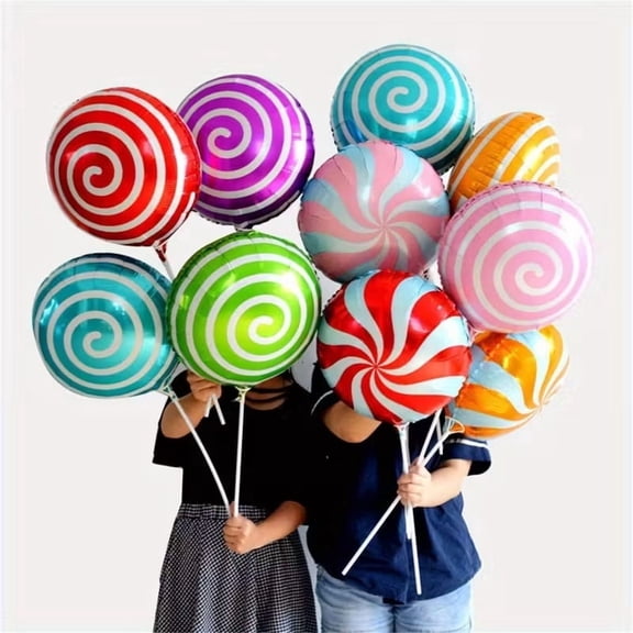 5pcs Candy-Themed Foil Balloons - Colorful Party Decorations for Birthdays, Weddings, Halloween & Christmas