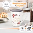 thumbnail image 4 of Christian Art Gifts Encouraging Coffee & Tea Ceramic Scripture Mug for Women: Strong & Courageous Golden Inspirational Bible Verse, Cute Novelty Non-toxic Drinkware, White/Gray & Pink Floral, 12 oz., 4 of 6