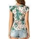 thumbnail image 3 of Inspire Chic Conjunto Top de Tirantes con Volantes de Cuello Cuadrado Impreso Tropical para Mujeres 2XL Verde, 3 of 7