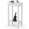 thumbnail image 1 of Gymax Table de Chevet à 2 Niveaux Table d'Extrémité Table d'Appoint Table Basse Pieds en Bois Chambre Blanc, 1 of 10