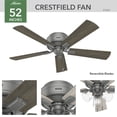 thumbnail image 3 of Hunter Fans 52" Crestfield Lighted Ceiling Fan Matte Silver with Light Gray Oak Blades and Integrated LED, 3 of 10